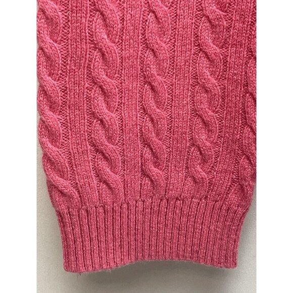CHARTER CLUB  2 Ply 100% Cashmere Cable Knit Sweater Turtleneck Pink Size Medium - Picture 13 of 14